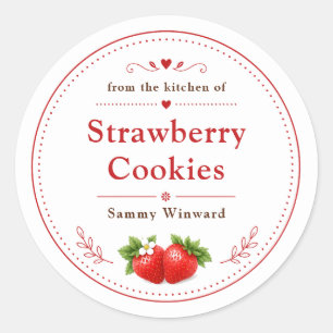 Étiquette de biscuits aux fraises faits maison