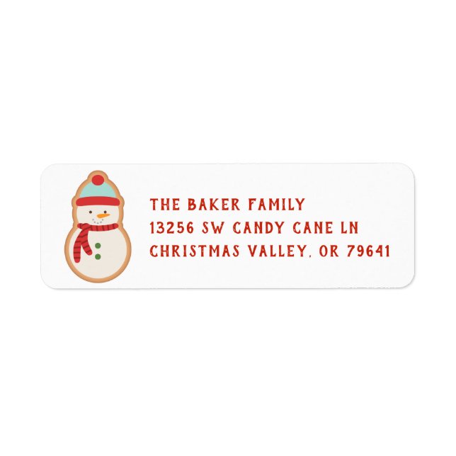 Étiquette de biscuits de Noël Snowman (Devant)