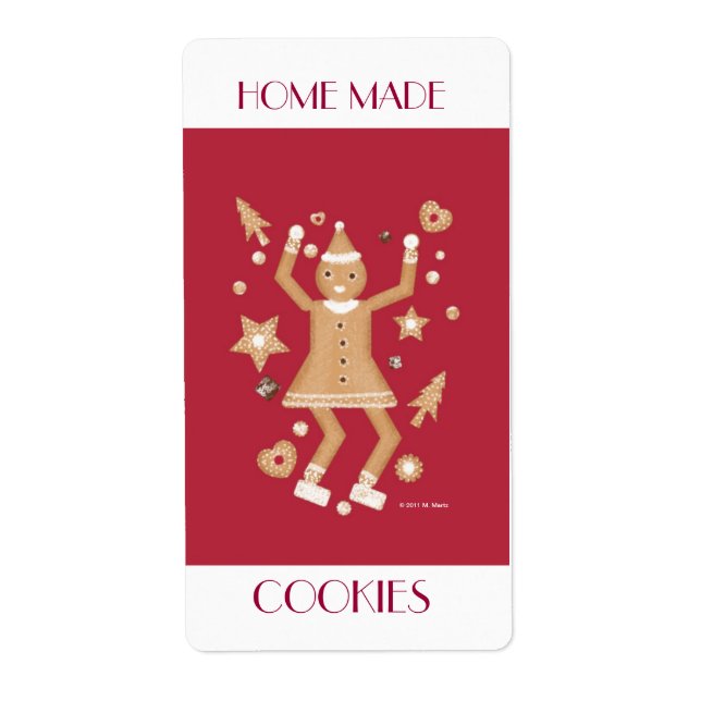 Étiquette de biscuits maison © 2011 M. Martz (Devant)