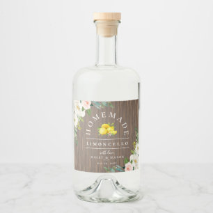 Étiquette de boisson à base de bois de Limoncello