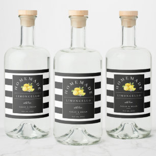 Étiquette de boisson à ruban noir Limoncello mode