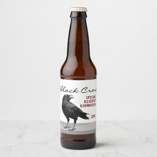 Étiquette de boisson Black Crow, modifiable (Devant)