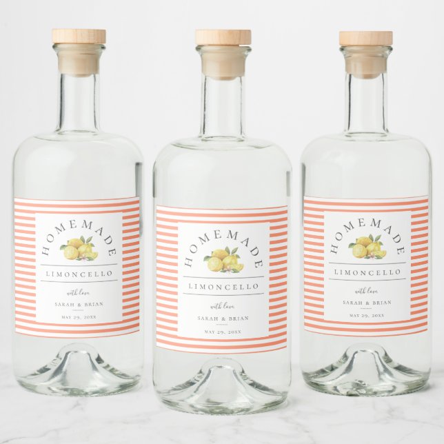 Étiquette de boisson de la pêche Limoncello modern (Bouteilles)