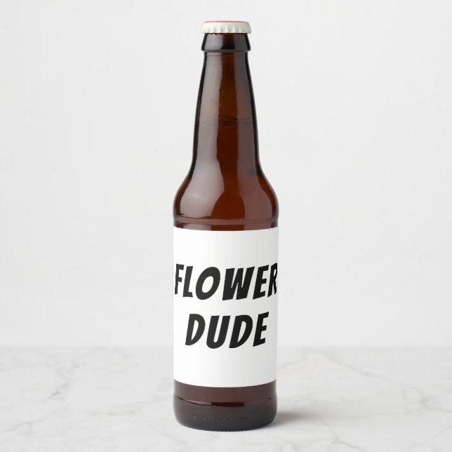 Étiquette de boisson Flower Dude (Devant)