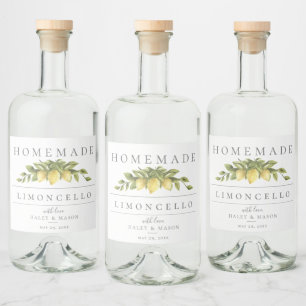 Étiquette de boisson Limoncello aux citrons rustiq