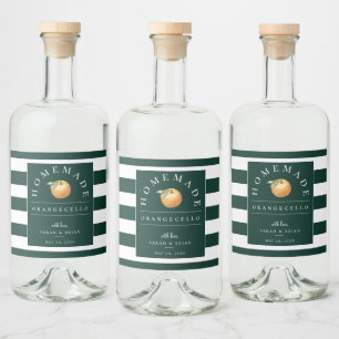 Étiquette de boisson Orangecello Green Stripe