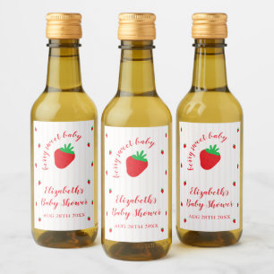 Étiquette de boisson pour Baby Shower « Fraise Suc