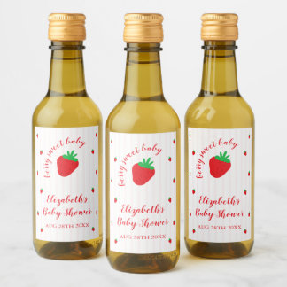 Étiquette de boisson pour Baby Shower « Fraise Suc