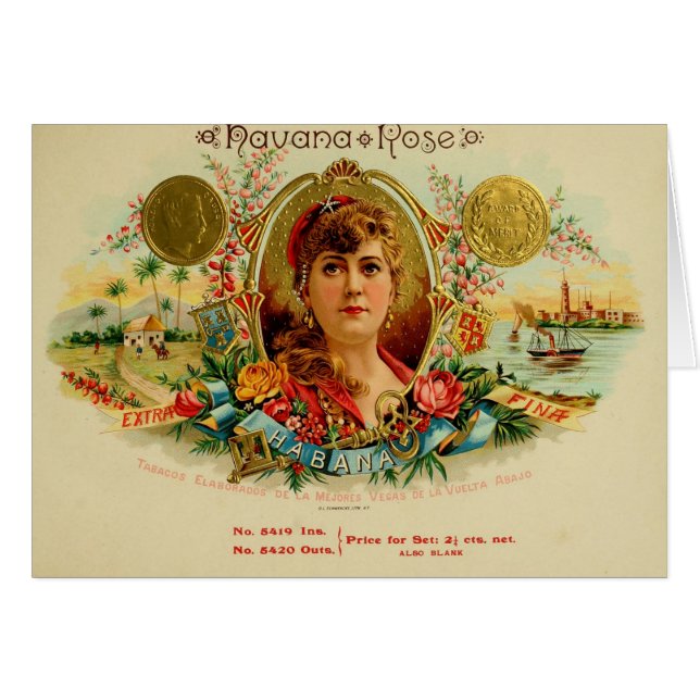 Étiquette de boîte à cigares vintage (Devant horizontal)