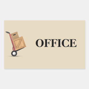 Étiquette de boîte de déplacement - Bureau