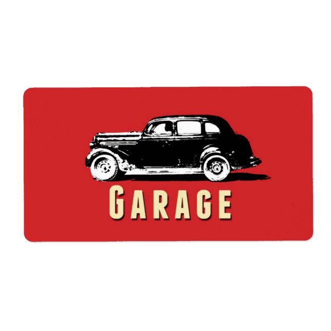 Étiquette de boîte de rangement mobile Garage (Devant)