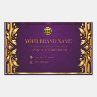 Étiquette de boîte en or violet améthyste royale v