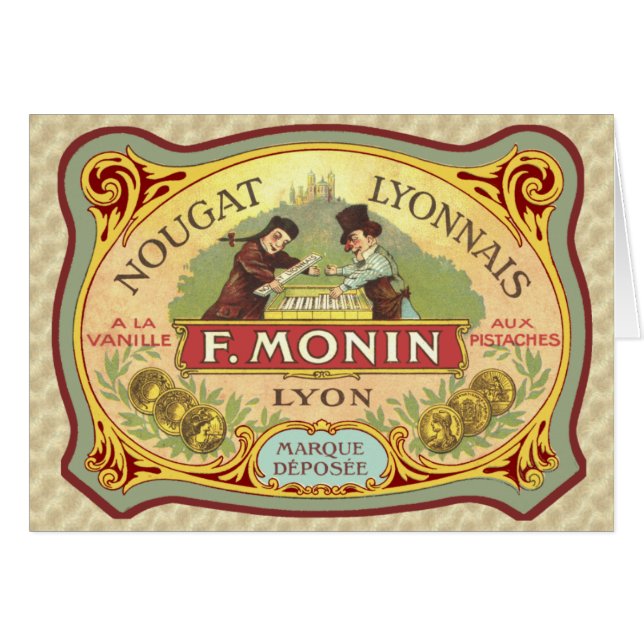 Étiquette de bonbons français vintage (Devant horizontal)