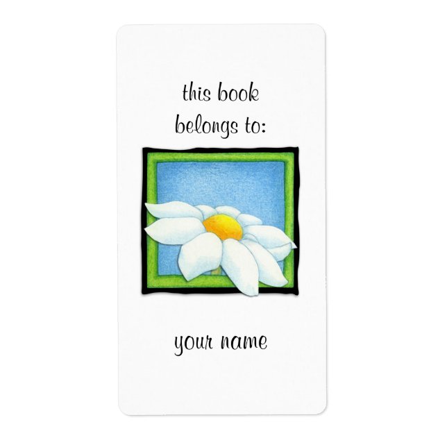 Étiquette de bookplate Daisy 2 (Devant)