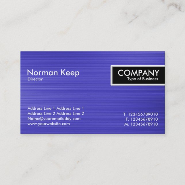 Étiquette de bord - texture bleue balayée (Devant)