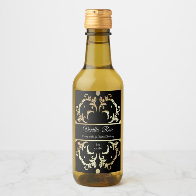 Étiquette de bougie à charpente dorée de luxe (Devant)