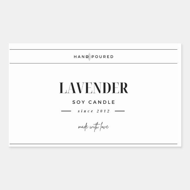 Étiquette de bougie artisanal | Personnalisable (Devant)