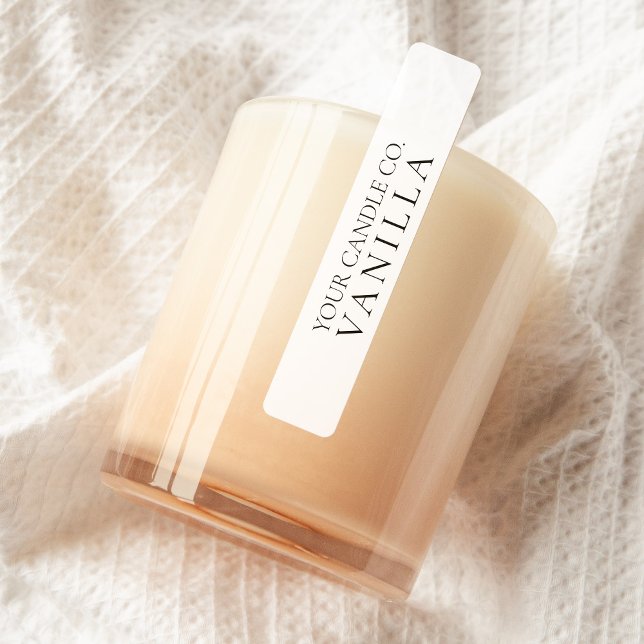 Étiquette de bougie blanche minimaliste (Créateur téléchargé)