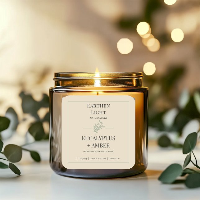 Étiquette de Bougie Botanique Minimaliste et Moder (Créateur téléchargé)