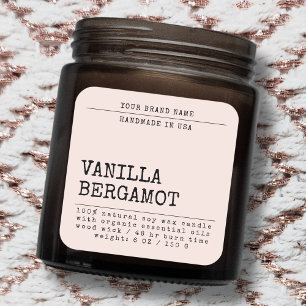Étiquette de bougie cosmétique simple moderne ajou