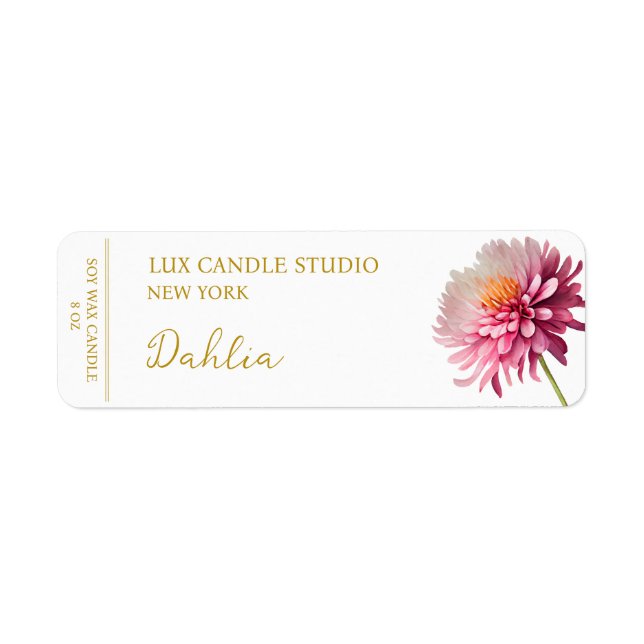 Étiquette de bougie Dahlia (Devant)