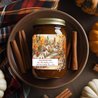 Étiquette de bougie d'automne personnalisé | Villa