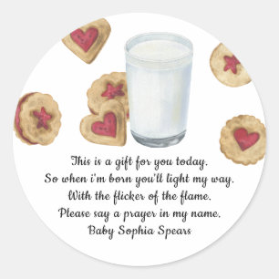 Étiquette de bougie de prière pour lait et biscuit