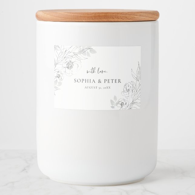 Étiquette de bougie d'illustration végétale (Devant)