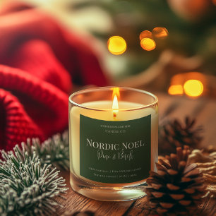 Étiquette de bougie en pin et bouleau Nordic Noel