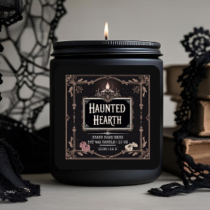 Étiquette de bougie gothique magique noire Hallo