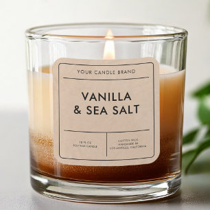 Étiquette de bougie Kraft moderne