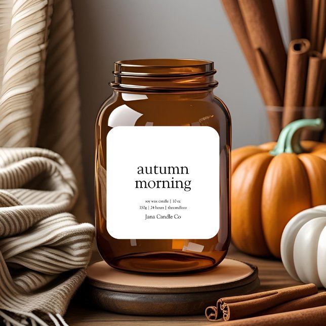 Étiquette de bougie matin d'automne | Automne mini (Créateur téléchargé)