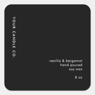 Étiquette de bougie minimaliste