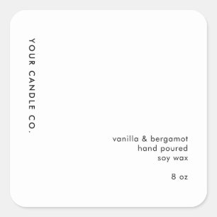 Étiquette de bougie minimaliste