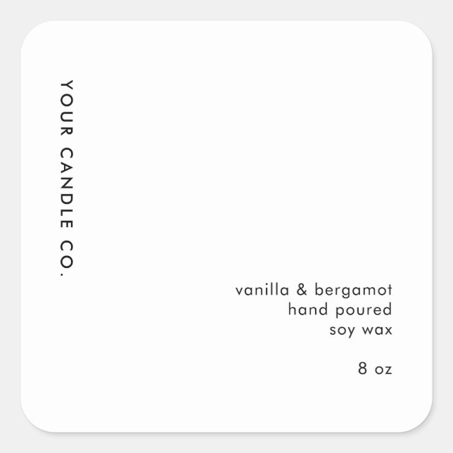 Étiquette de bougie minimaliste (Devant)