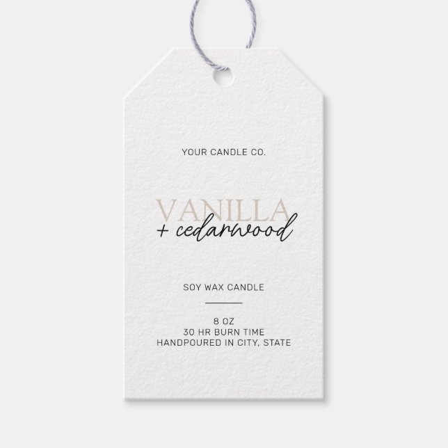 Étiquette de bougie moderne minimaliste (Devant)