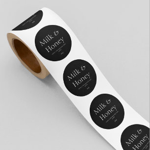 Étiquette de bougie noir blanc pour petites entrep