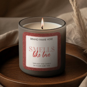 Étiquette de bougie pailletée Saint-Valentin « Sen