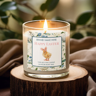 Étiquette de Bougie Personnalisée "Joyeuses Pâques