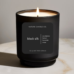 Étiquette de bougie personnalisée noir et blanc