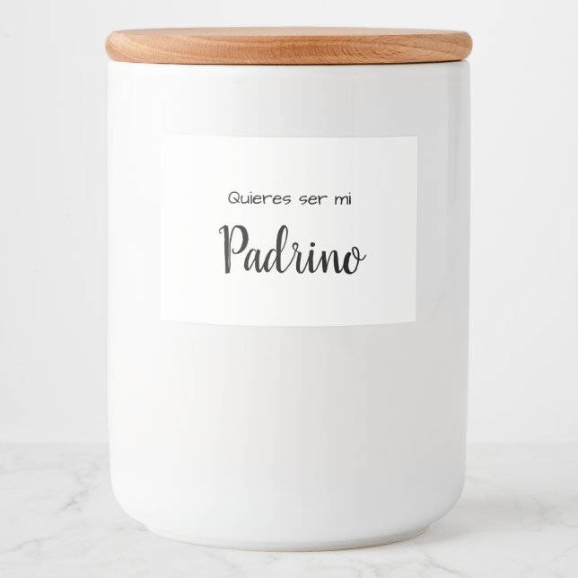 Étiquette de bougie Quieres Ser Mi Padrino (Devant)