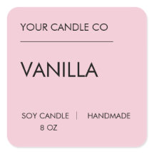 Étiquette de Bougie Rose Minimaliste – Bougie de S