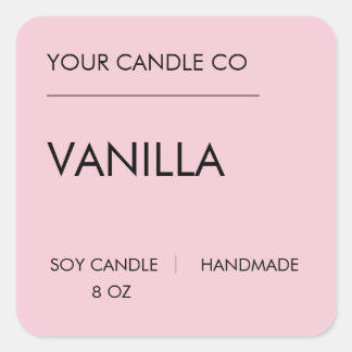 Étiquette de Bougie Rose Minimaliste – Bougie de S