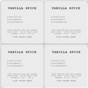 Étiquette de bougie transparent minimaliste