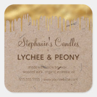 Étiquette de bougies | Verser de l'or sur du papie