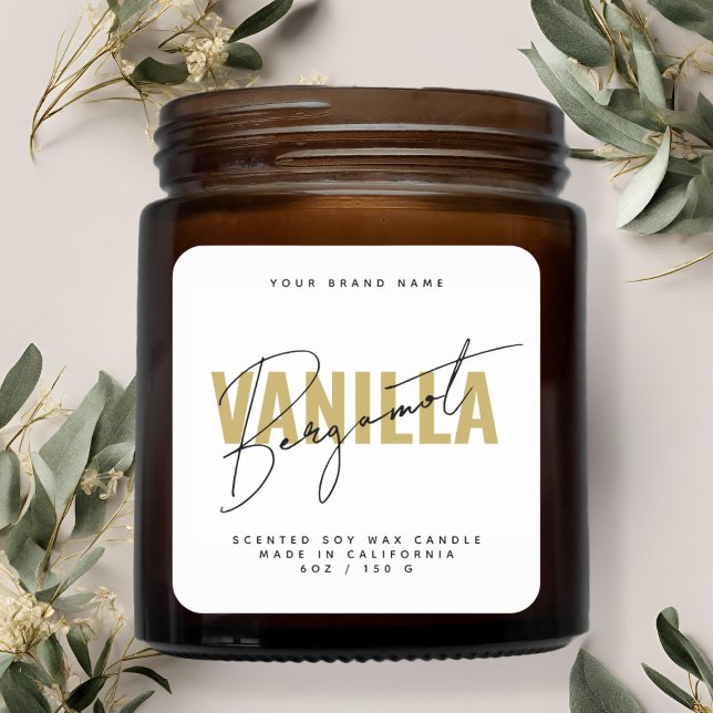 étiquette de bougueuse de typographie de script bl (Créateur téléchargé)