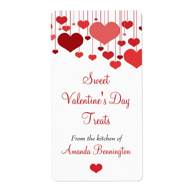 Étiquette de boulangerie Valentines (Devant)