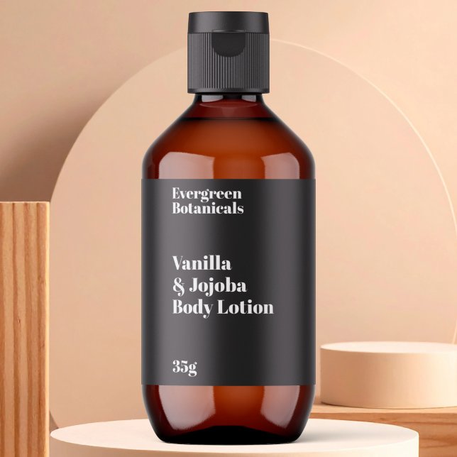 Étiquette de bouteille Black Modern Cosmetics (Créateur téléchargé)