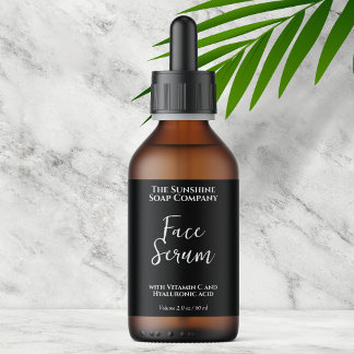 Étiquette de bouteille compte-gouttes noir minimal