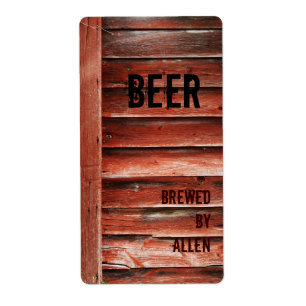 étiquette de bouteille de bière à texture en bois